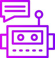 chatbot linéaire pente icône vecteur