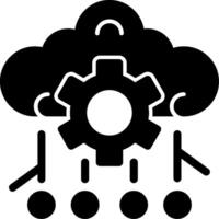 icône de glyphe d'apprentissage en profondeur vecteur