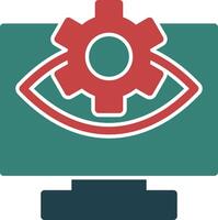 icône de deux couleurs de glyphe de vision par ordinateur vecteur