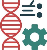 icône de deux couleurs de glyphe de génie génétique vecteur