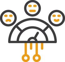 sentiment une analyse ligne cercle icône vecteur