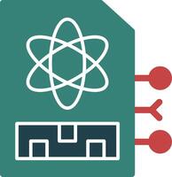 quantum Mémoire glyphe deux Couleur icône vecteur