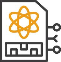 quantum Mémoire ligne cercle icône vecteur