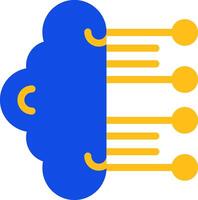 neuromorphique l'informatique plat deux Couleur icône vecteur