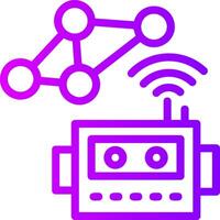social la robotique linéaire pente icône vecteur