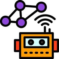 social la robotique ligne rempli icône vecteur