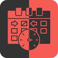 l'horloge indiquant un événement temps rouge inverse icône vecteur