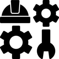 icône de glyphe d'engrenage vecteur
