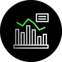 croissance graphique double pente cercle icône vecteur