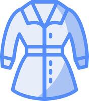 tranchée manteau ligne rempli bleu icône vecteur