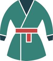 icône de deux couleurs de glyphe de kimono vecteur