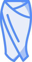 sarong ligne rempli bleu icône vecteur