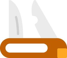 icône plate de couteau de poche vecteur