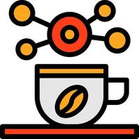 café tasse pour informel la mise en réseau ligne rempli icône vecteur