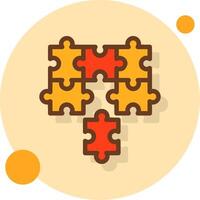 puzzle pièces raccord ensemble symbolisant alignement rempli ombre cercle icône vecteur