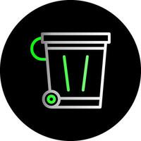 recyclage poubelle double pente cercle icône vecteur