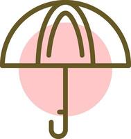 parapluie linéaire cercle icône vecteur