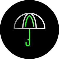 parapluie double pente cercle icône vecteur