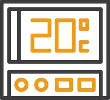 thermostat ligne cercle icône vecteur