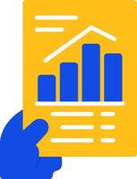 main en portant une graphique indiquant le progrès plat deux Couleur icône vecteur