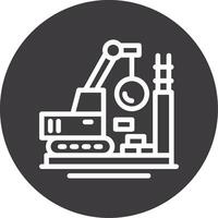 démolition contour cercle icône vecteur