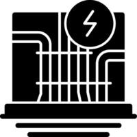 électrique câblage glyphe icône vecteur