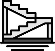 escaliers ligne rempli icône vecteur