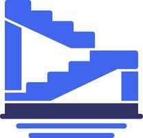 escaliers solide deux Couleur icône vecteur