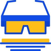 sécurité des lunettes de protection plat deux Couleur icône vecteur