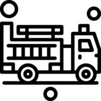 icône de ligne de camion de pompiers vecteur