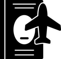 icône de glyphe de passeport vecteur