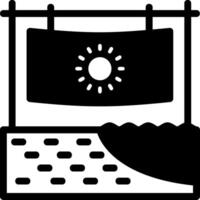 icône de glyphe de serviette de plage vecteur