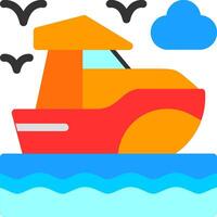 icône plate de bateau vecteur