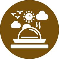 icône de cercle de glyphe de cuisine locale vecteur
