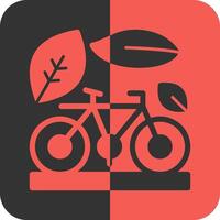 vélo rouge inverse icône vecteur
