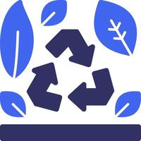 recyclage symbole solide deux Couleur icône vecteur