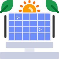 icône plate de panneau solaire vecteur