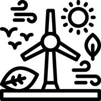 icône de ligne d'énergie renouvelable vecteur