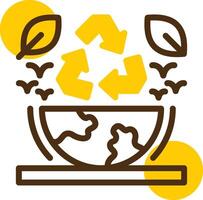 recycler symbole Jaune mensonge cercle icône vecteur