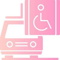 voiture avec fauteuil roulant symbole solide multi pente icône vecteur