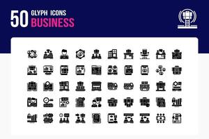 50 affaires glyphe icône feuille vecteur