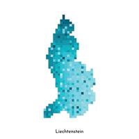 vecteur isolé géométrique illustration avec Facile glacé bleu forme de Liechtenstein carte. pixel art style pour nft modèle. à pois logo avec pente texture pour conception sur blanc Contexte