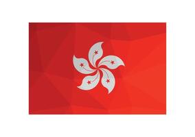 vecteur illustration. officiel symbole de Hong Kong. nationale drapeau avec cinq pétales fleur sur rouge Contexte. Créatif conception dans faible poly style avec triangulaire formes.