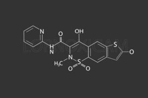 lornoxicam moléculaire squelettique chimique formule vecteur