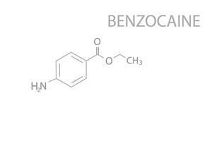 benzocaïne moléculaire squelettique chimique formule vecteur