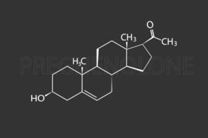 prégnénolone moléculaire squelettique chimique formule vecteur