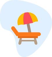 plage chaise vecteur icône