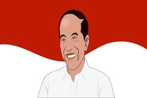 joko widodo souriant dans blanc chemise vecteur dessin animé illustration