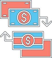 icône de vecteur d'échange d'argent