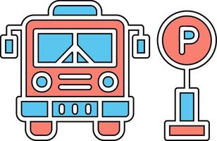 autobus parking vecteur icône
